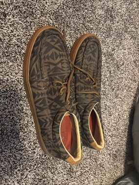 Twisted X x Hooey Brown & Tan Tribal Print Slip-On Loafers